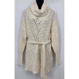 Free People Knit Sweater Size Small S Ivory Turtleneck Cable Long Sleeve New B54